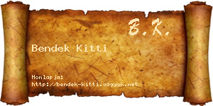 Bendek Kitti névjegykártya